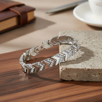 Wei&szlig;er Kristall Armband ca. 19 cm Standard