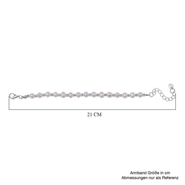 Mehrfarbige S&uuml;&szlig;wasser Perle Armband, flexibel, Messing image number 4