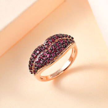 GP Amore Kollektion- AA Rhodolith Granat und Kanchanaburi blauer Saphir-Ring - 1,21 ct.