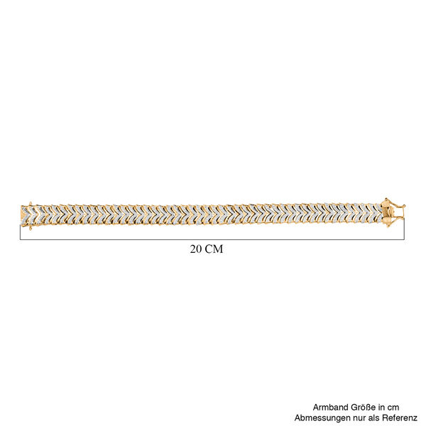 Chevron Armband mit Diamantakzenten in Goldton, 19 cm image number 4