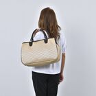 Weekender Reisetasche, 45x33x22cm, Rautenmuster, Creme image number 1