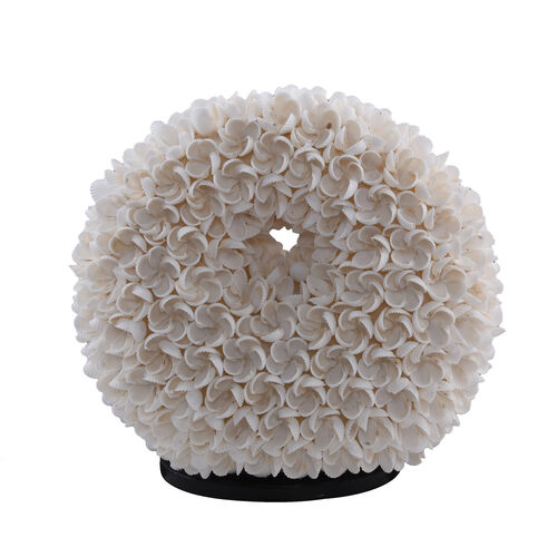 Bali Home Collection: Handgearbeitete Lampe umhüllt von ewigen Muschel-Rosen mit Standfuß, Durchmesser 20 cm image number 0
