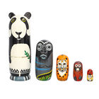 5er-Set Matrioshka, Handbemalten Nistpuppen, Panda