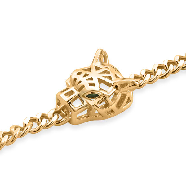 Gr&uuml;ner Kristall Armband ca. 19 cm + 5 cm Extender, Nickelfreies Messing, Gelb Vergoldet image number 4