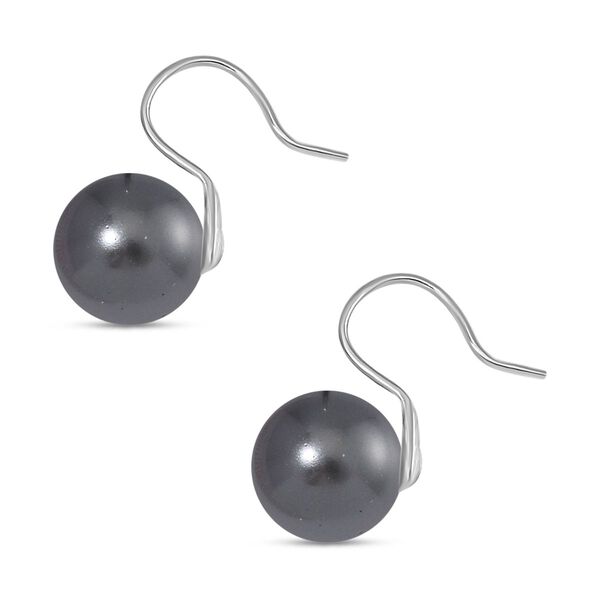 Graue Muschelkernperle Ohrringe, 925 Silber image number 4