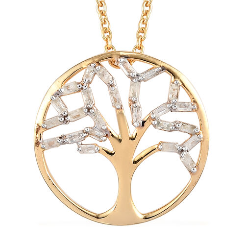Diamant Lebensbaum-Anhänger mit Kette, 50 cm, 925 Silber Vermeil ca. 0,25 ct image number 0