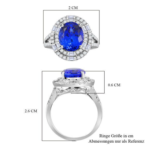 RHAPSODY AAAA Tansanit und VS EF Diamant Ring in 950 Platin - 4,80 ct. image number 4