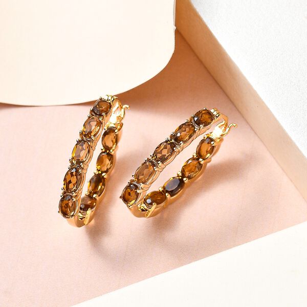 Champagner Triplett Quarz Creolen - 10,24 ct. image number 2