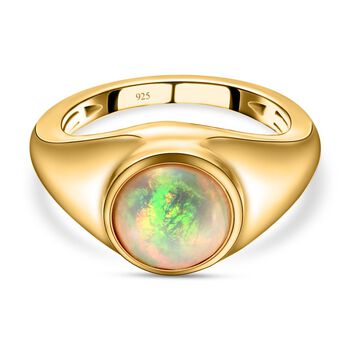 Nat&uuml;rlicher, &auml;thiopischer Opal-Ring, 925 Silber Gelbgold Vermeil (Gr&ouml;&szlig;e 17.00) ca. 1.25 ct