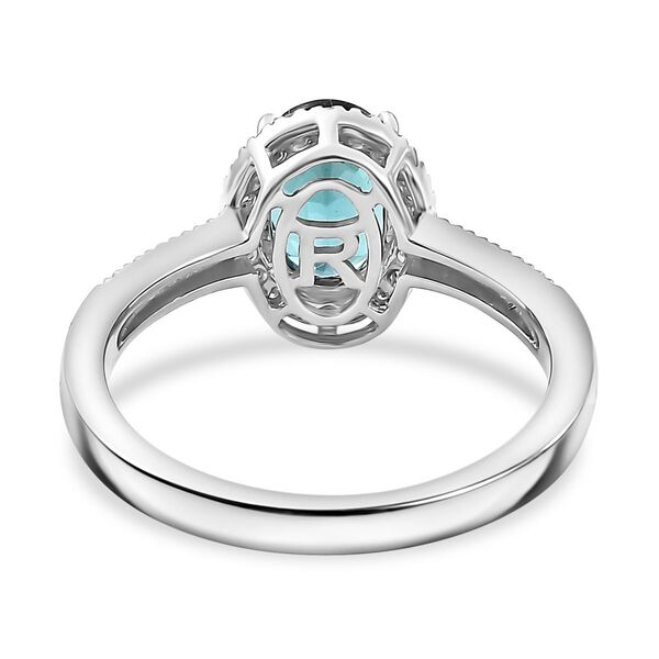 Rhapsody AAAA Pirineu Lagunen Turmalin, Wei&szlig;er Diamant SGL zertifiziert Ring 950 Platin (Gr&ouml;&szlig;e 21.00) ca. 2.03 ct image number 6