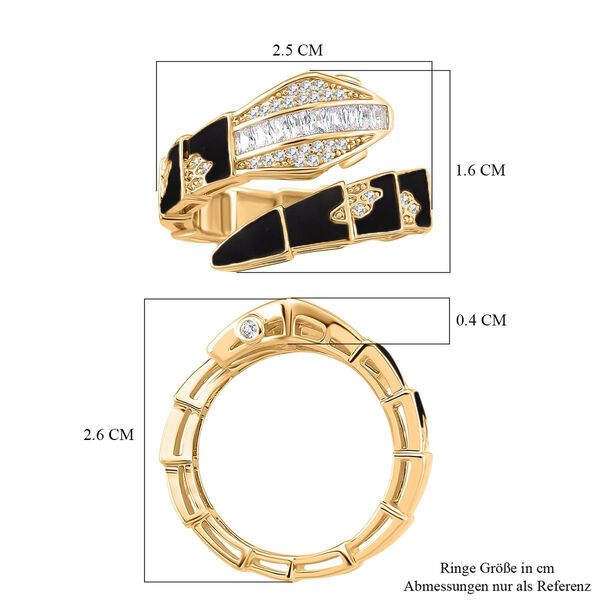 Wei&szlig;er Zirkonia Ring Nickelfreies Messing emailliert (Gr&ouml;&szlig;e 17.00) image number 7