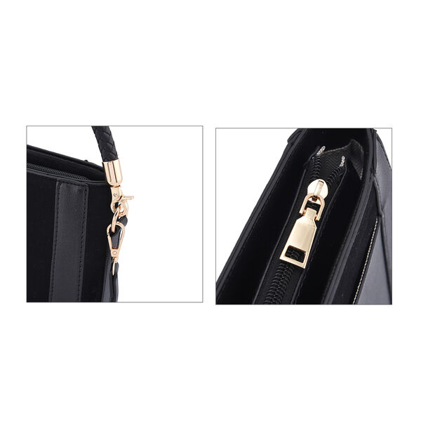 Hobo Tasche mit abnehmbarem Riemen, Gr&ouml;&szlig;e 26x8x14 cm, Schwarz image number 5