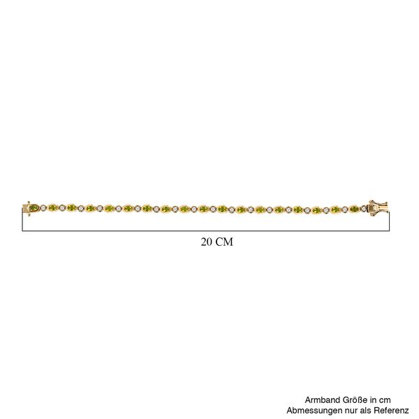 AA Vesuvianit, Weißer Zirkon Armband ca. 19 cm 925 Silber Gelbgold Vermeil ca. 6.07 ct image number 5