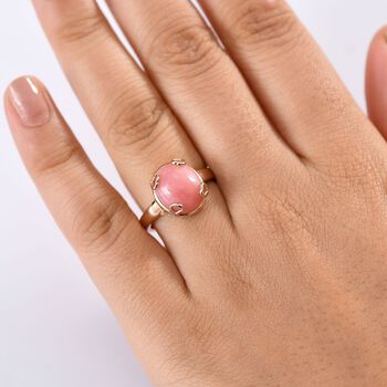 Herzklang - AA Vinicunca-Peruanischer Opal Ring 925 Silber 750 ros&eacute;vergoldet (Gr&ouml;&szlig;e 18.00) ca. 4.25 ct