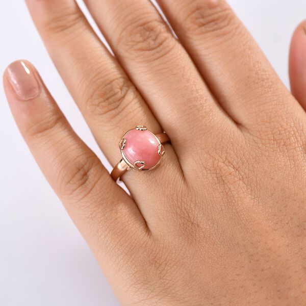 Herzklang - AA Vinicunca-Peruanischer Opal Ring 925 Silber 750 ros&eacute;vergoldet (Gr&ouml;&szlig;e 18.00) ca. 4.25 ct image number 3