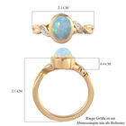 Natürlicher, äthiopischer Opal und Zirkon-Ring, 925 Silber vergoldet  ca. 0,84 ct image number 6