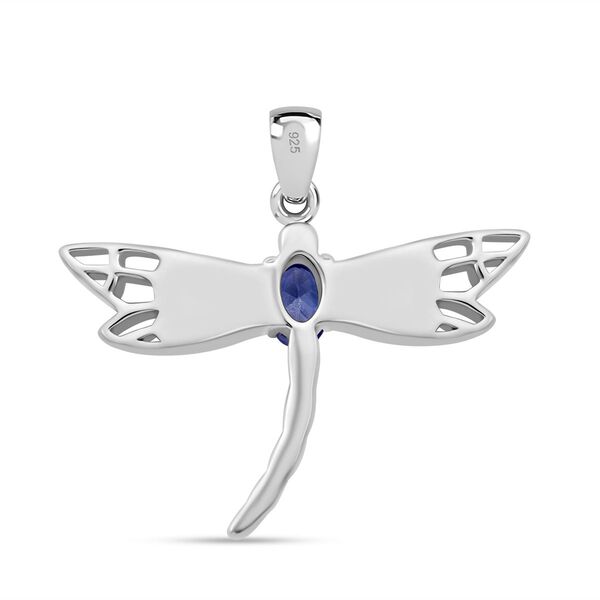 Tansanit Zirkonia und simulierter blauer Opal-Anhänger image number 4