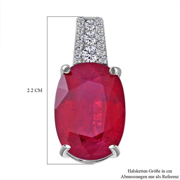 AAA afrikanischer Rubin und Moissanit-Anh&auml;nger in Silber, 8,59 ct. image number 5