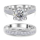 LUSTRO STELLA-Weißer Zirkonia Ring 925 Silber rhodiniert (Größe 17.00)