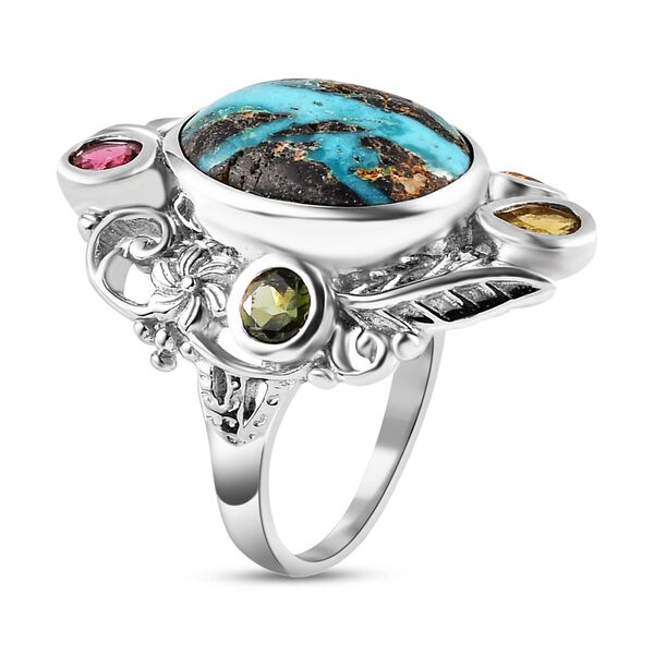Sierra Nevada Türkis und Mehrfach-Turmalin-Ring - 7,04 ct. image number 5