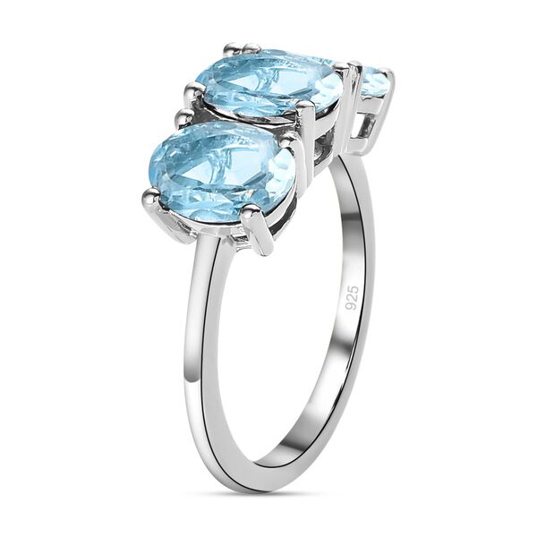 2er-Set himmelblauer Topas-Ring und Anh&auml;nger, 925 Silber platiniert, ca. 6,38 ct image number 5