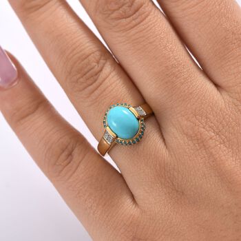 D&rsquo;joy AA Sleeping Beauty T&uuml;rkis, Neon Apatit und Moissanit Ring - 2,67 ct.