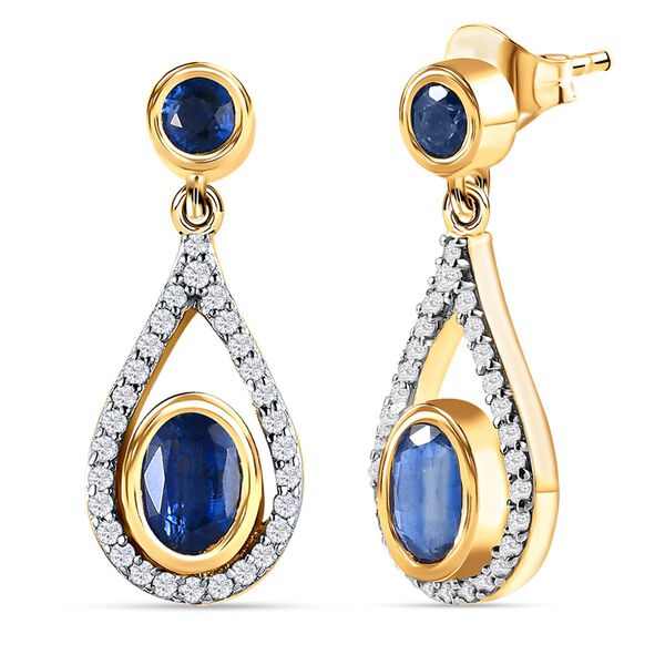 Kaschmir Kyanit und Zirkon-Ohrhänger - 3,38 ct. image number 4