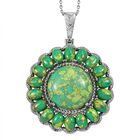 Grünes Türkis Schmuckset Edelstahl ca. 32.83 ct.