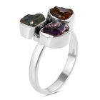 Handgearbeiteter Mehrfarbig Edelsteine Ring 925 Silber (Größe 21.00) ca. 3,70 ct image number 3