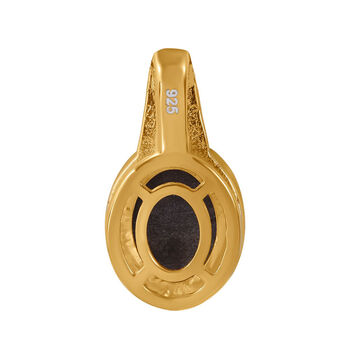 Nat&uuml;rlicher Schwarzer Stern Saphir Anh&auml;nger 925 Silber Gelbgold Vermeil ca. 4.35 ct