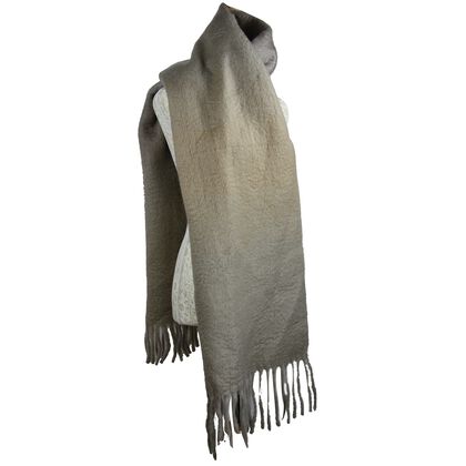 Schal mit Quasten, Karo Muster, Größe 40x20 cm, Braun