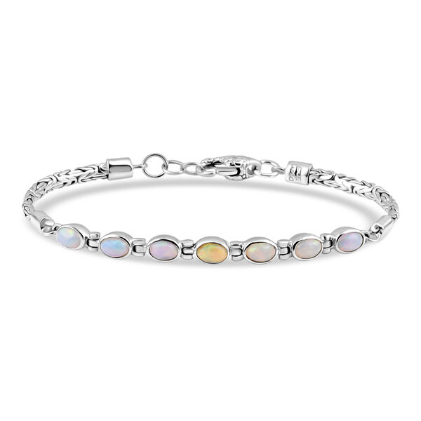 D'Joy Royal Bali Nat&uuml;rlicher, &auml;thiopischer Welo Opal Armband ca. 19 cm 925 Silber ca. 2.28 ct