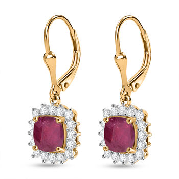 D'Joy AA afrikanische Rubin und Moissanit Ohrringe - 5,78 ct.