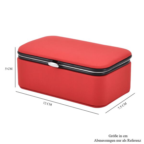 Schmuck-Organizer mit Anlaufschutz Futterung, 12x7,5x5 cm, Rot image number 5