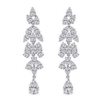 Wei&szlig;er Zirkonia Ohrringe Reines Messing