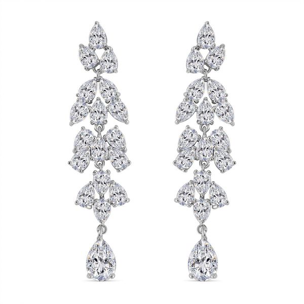 Wei&szlig;er Zirkonia Ohrringe Reines Messing