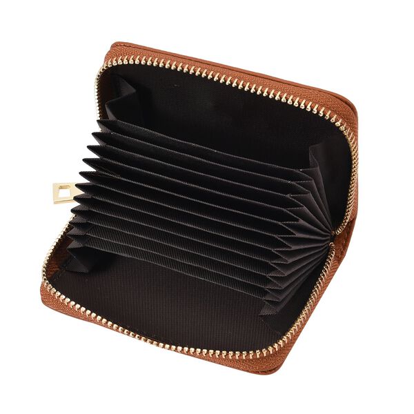 Close out Deal - Portemonnaie aus echtem Leder mit filigranen, baumförmigen Beschlägen, 10.5x2x8, Braun image number 5