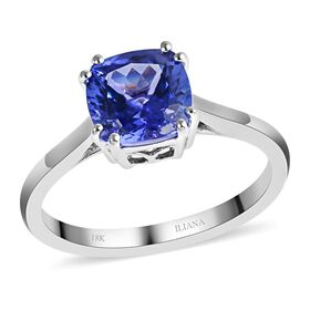 ILIANA zertifiziert und geprüft AAA Tansanit Ring in 750 Weißgold - 1,9 ct.