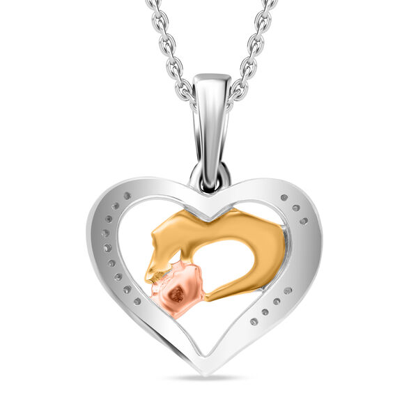 Herz-Anhänger mit Kette in Dreifach-Ton, 45 cm image number 5