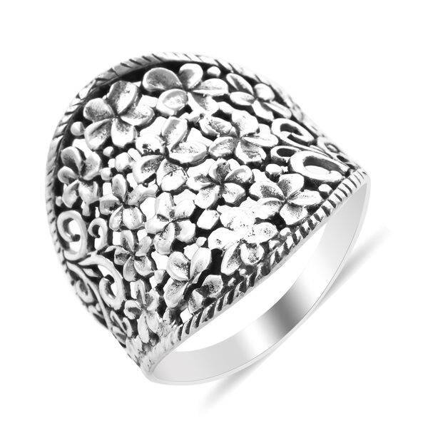 Royal Bali Kollektion - Blumen Ring 925 Silber image number 0