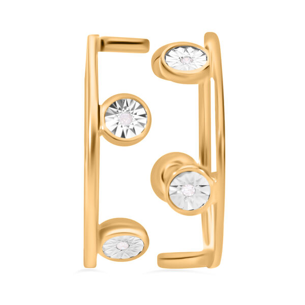 2er-Set- Diamant Ring, 925 Silber Gelbgold Vermeil - 0,09 ct. image number 4