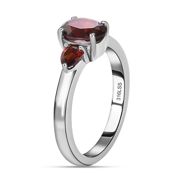 Roter Granat Ring, Edelstahl (Gr&ouml;&szlig;e 16.00) ca. 1,36 ct image number 5