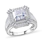 Moissanit Ring 925 Silber rhodiniert (Größe 18.00) ca. 4,19 ct