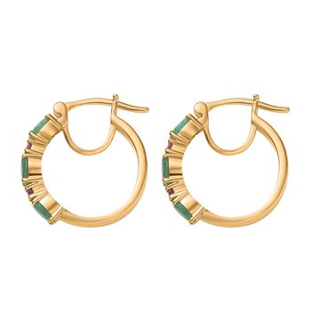 D&rsquo;Joy Smaragd und Mosambik Rubin Ohrringe - 1,39 ct.