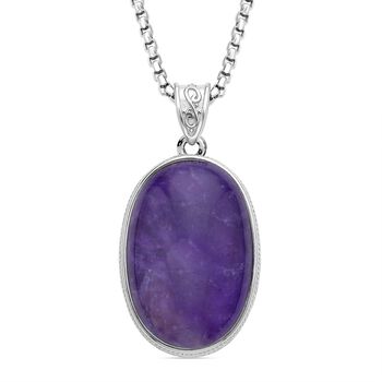 2er Set, Amethyst Anh&auml;nger mit Kette, Edelstahl ca. 62.00 ct