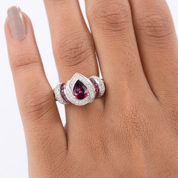 D'Joy AA Rhodolith Granat und Zirkon Ring - 3,18 ct.