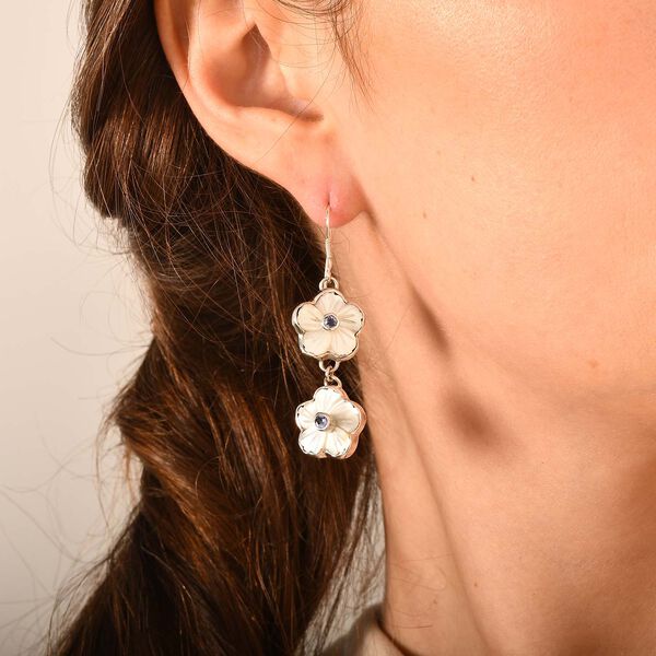 Sajen Silver- Afrikanische Amethyst und Perlmutt-Ohrringe - 0,44 ct. image number 3