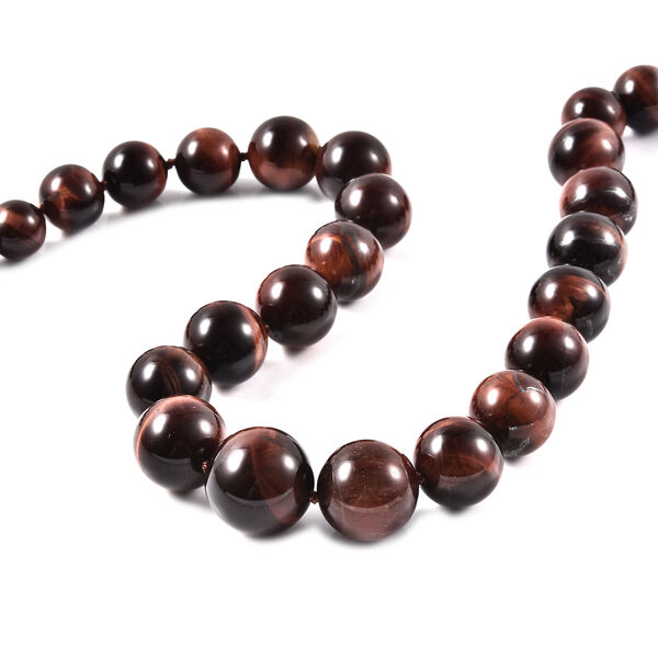 Rote Tigerauge-Halskette, ca. 50 cm lange mit Magnetschloss, 925 Silber, 766.18 Ct image number 4