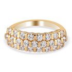 LUSTRO STELLA Hergestellt mit ZIRKONIA Cluster Ring 925 Silber 585 Vergoldet (Größe 16.00) ca. 2,25 ct image number 0
