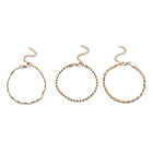 3er-Set Singapur, Kugel und Platz-Panzer Armbänder, Edelstahl vergoldet